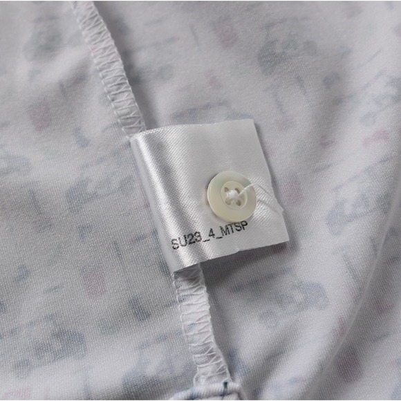MINT! Rhoback Mens 3XL Polo Shirt Bev Golf Cart Drinks Print White Luxury Preppy - Picture 8 of 8